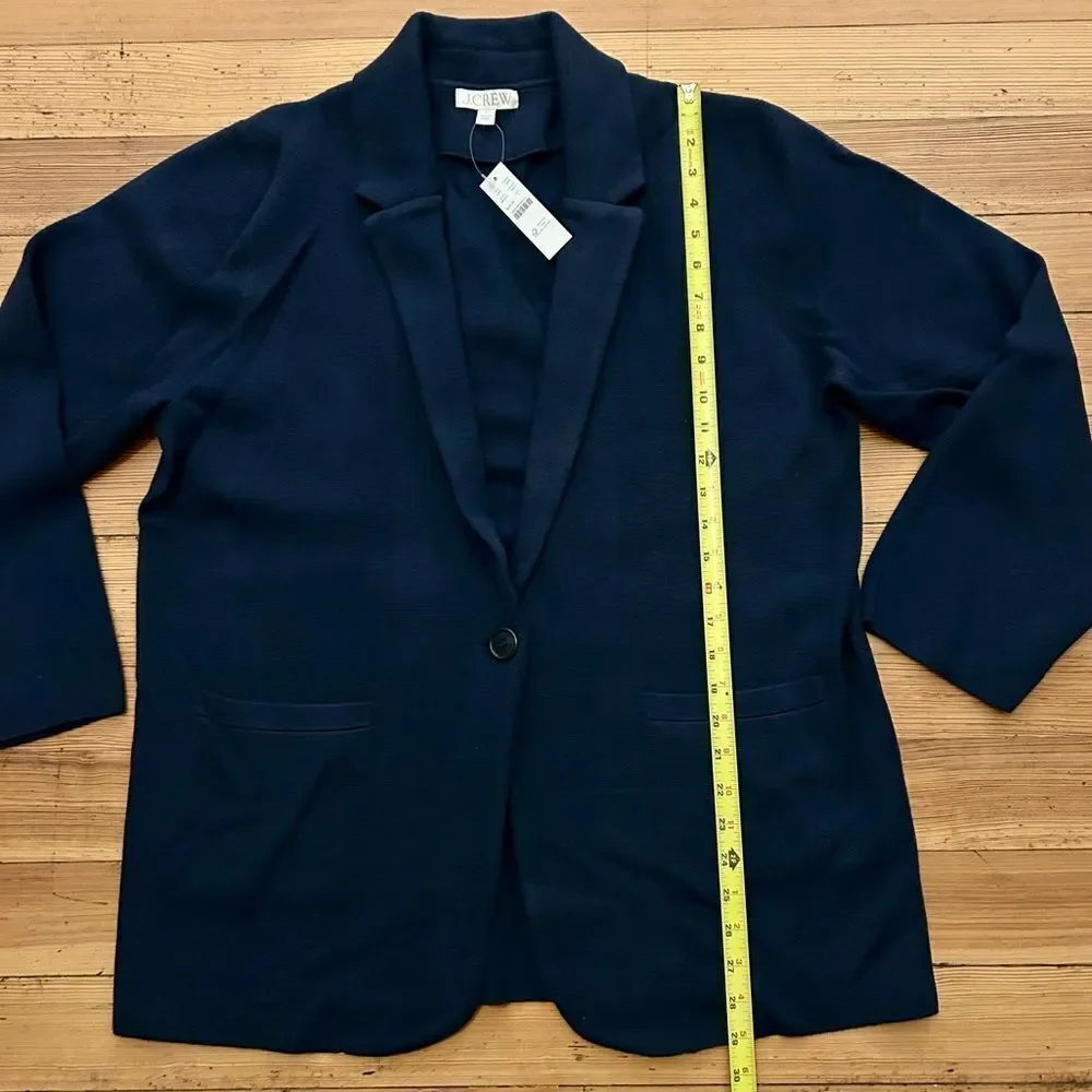 J. Crew Cecile relaxed sweater-blazer. Navy. Size L. NWT.